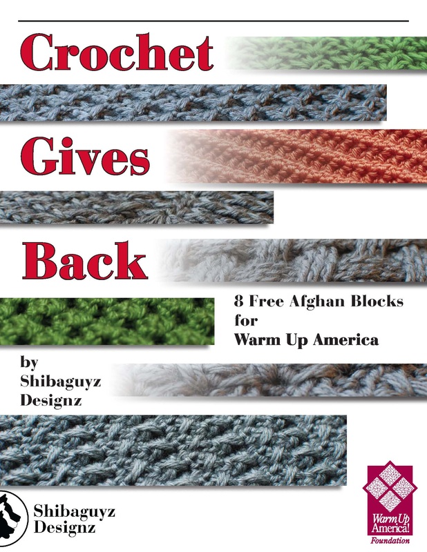 Crochet Gives Back - 8 Free Afghan Blocks for Warm Up America by Shibaguyz Designz