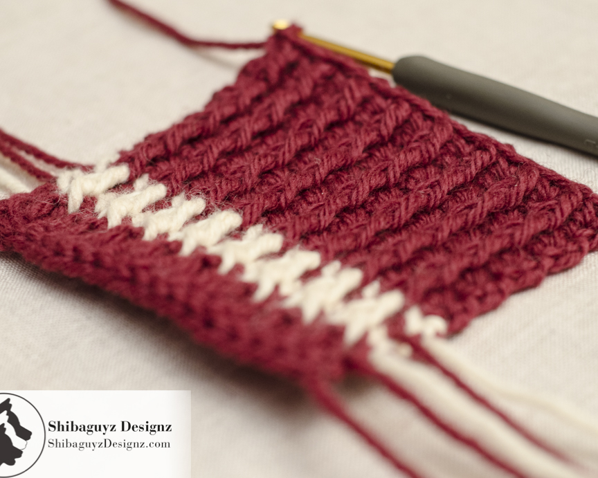 Technique Tuesday - How to make One-Sided Vertical Post Stitch Double Crochet Ribbing - a step-by-step photo tutorial by Shibaguyz Designz