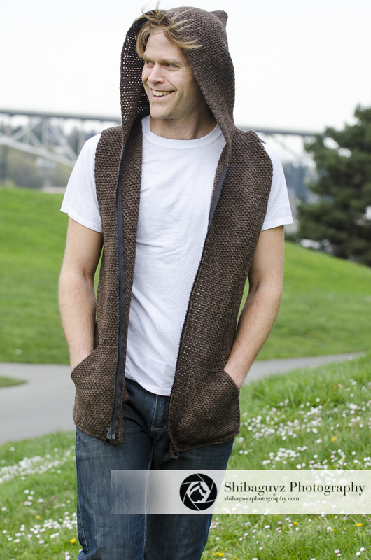 Men's Hooded Vest Digital Crochet Pattern by Shibaguyz Designz