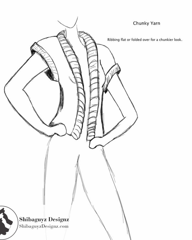 Women's Ribbed Edge Knit Vest Knitting Pattern by Shibaguyz Designz - knitting pattern digital download includes pattern for sizes small through 3X and schematic