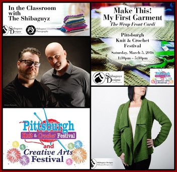 Make This! Wrap Front Cardi class with Shannon & Jason Mullett-Bowlsby at the Pittsburgh Knit & Crochet Show and Creative Arts Festival March 4-6, 2016