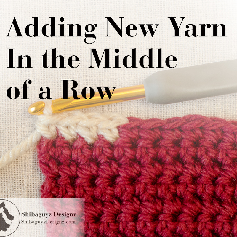 How To Add New Yarn In the Middle of a Row of Crochet Stitches Tutorial by Shibaguyz Designz