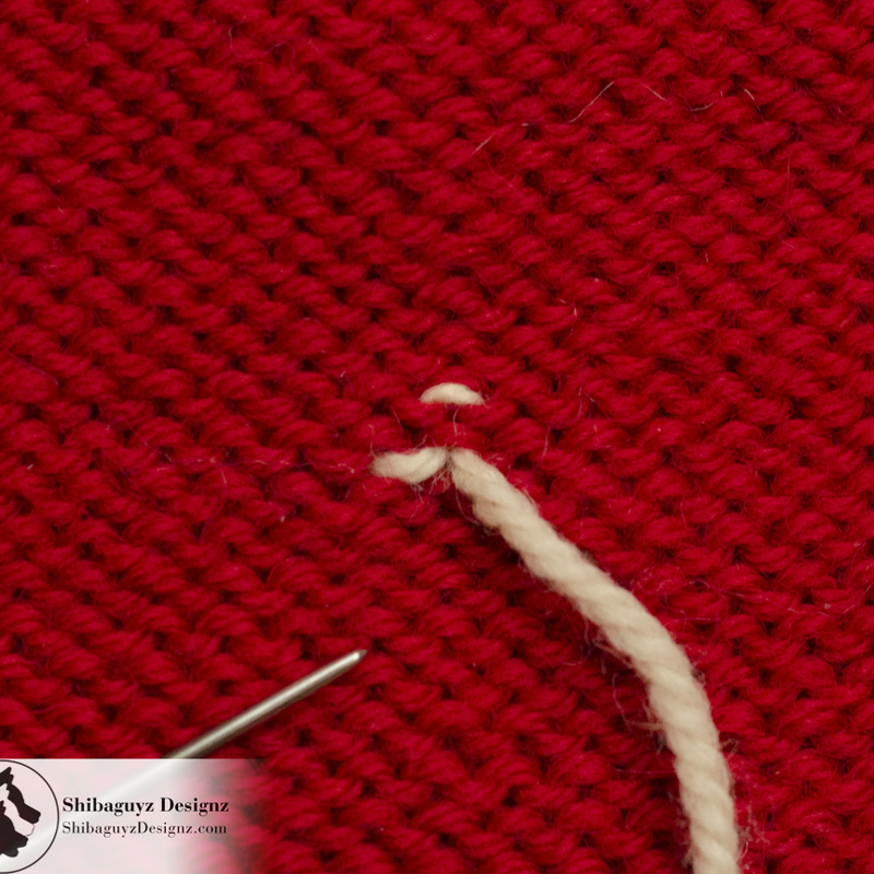 Technique Tuesday - A free step-by-step photo tutorial for How To Weave In the Ends Of Yarn Tails In Knitted Fabric by Shibaguyz Designz