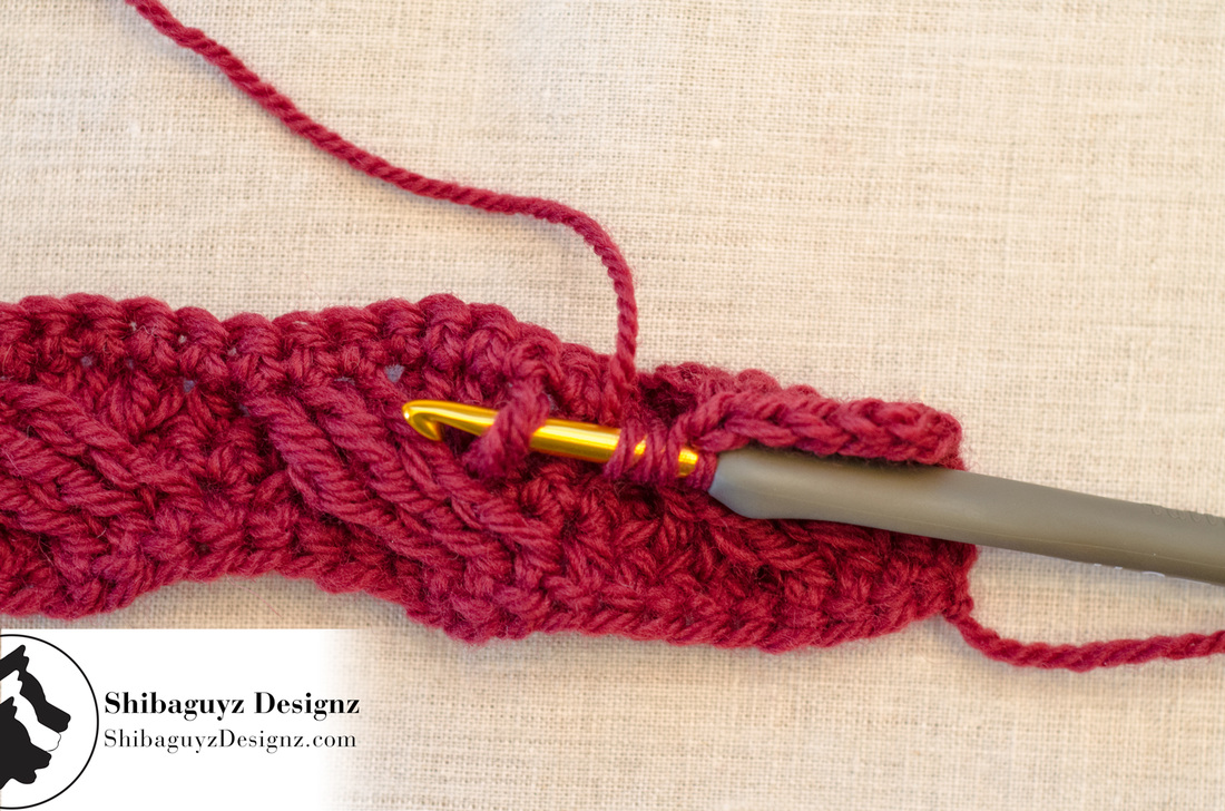 Woven Cables Pattern Stitch, Part 2 - Double Treble Right Cross Crochet Cable Stitch by Shibaguyz Designz