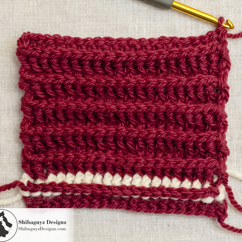Technique Tuesday - How to make Reversible Horizontal Post Stitch Crochet Ribbing - a step-by-step photo tutorial by Shibaguyz Designz